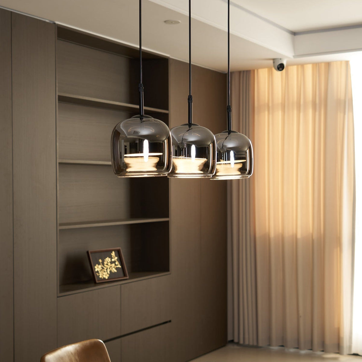 June Suspension Luminaire Design Verre Gris Fumé - Neutralighting