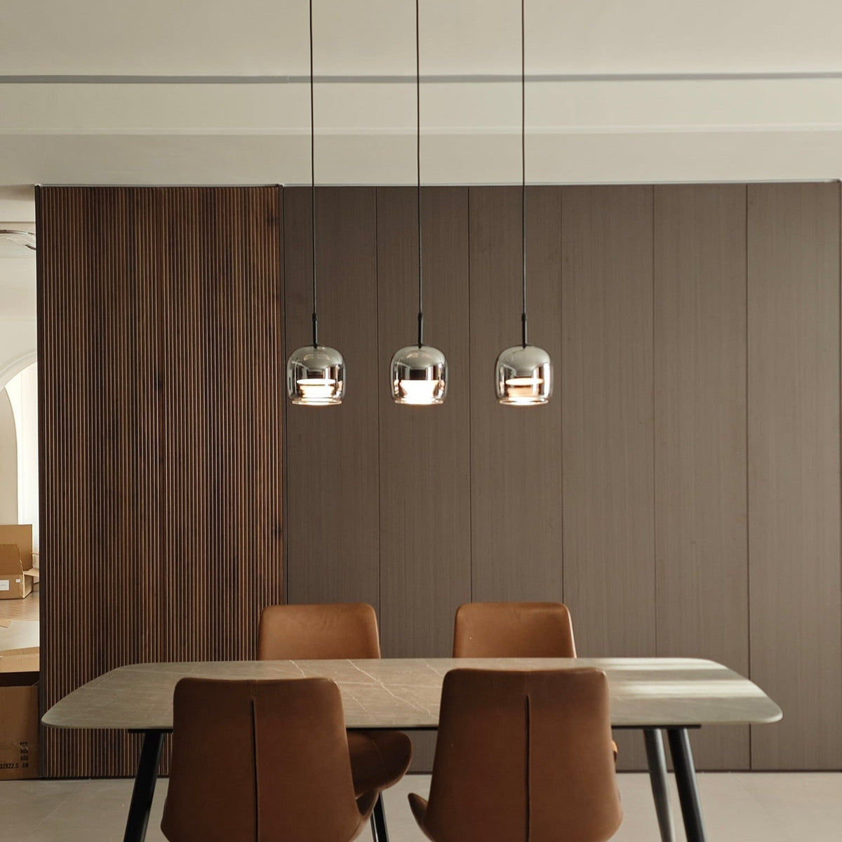 June Suspension Luminaire Design Verre Gris Fumé - Neutralighting