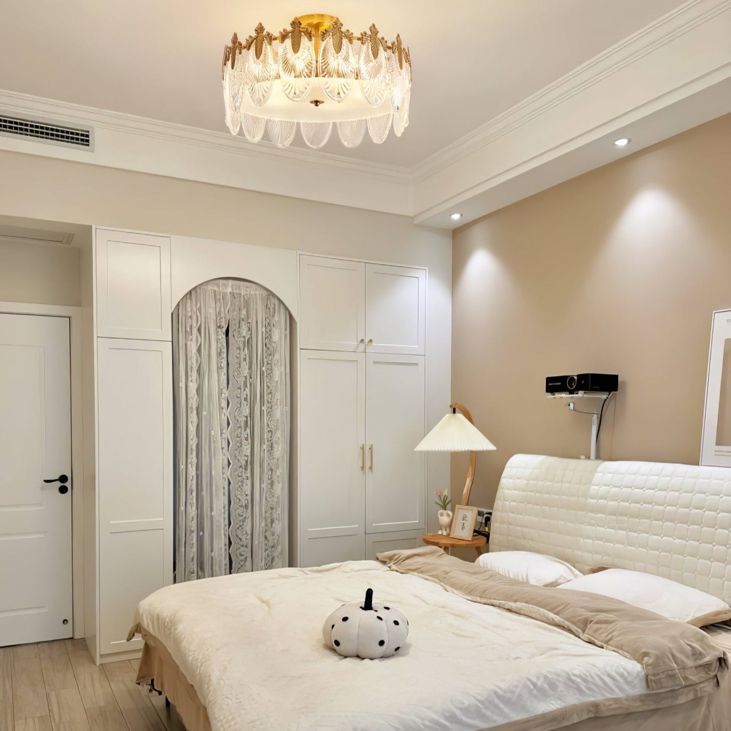 Lustre En Verre Style Feuilles - Maison Lumina