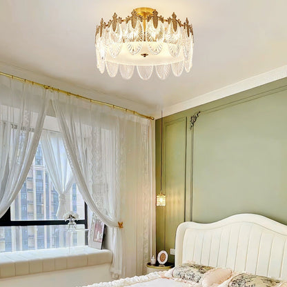 Lustre En Verre Style Feuilles - Maison Lumina