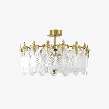 Lustre En Verre Style Feuilles - Maison Lumina