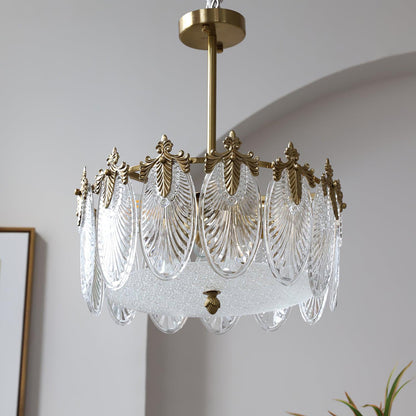 Lustre En Verre Style Feuilles - Maison Lumina