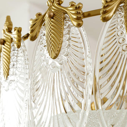 Lustre En Verre Style Feuilles - Maison Lumina