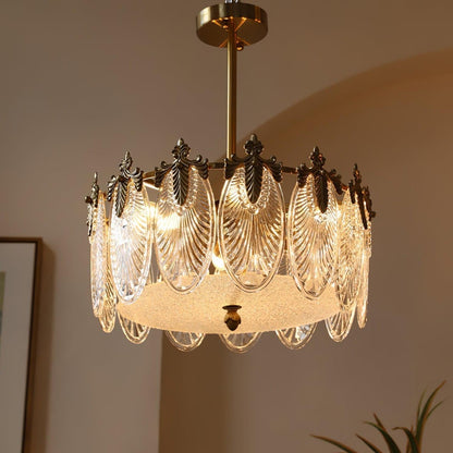 Lustre En Verre Style Feuilles - Maison Lumina