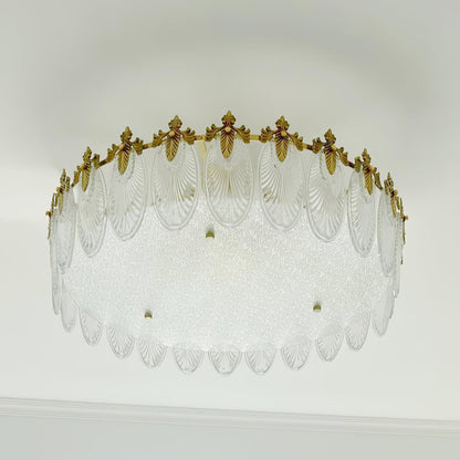 Lustre En Verre Style Feuilles - Maison Lumina