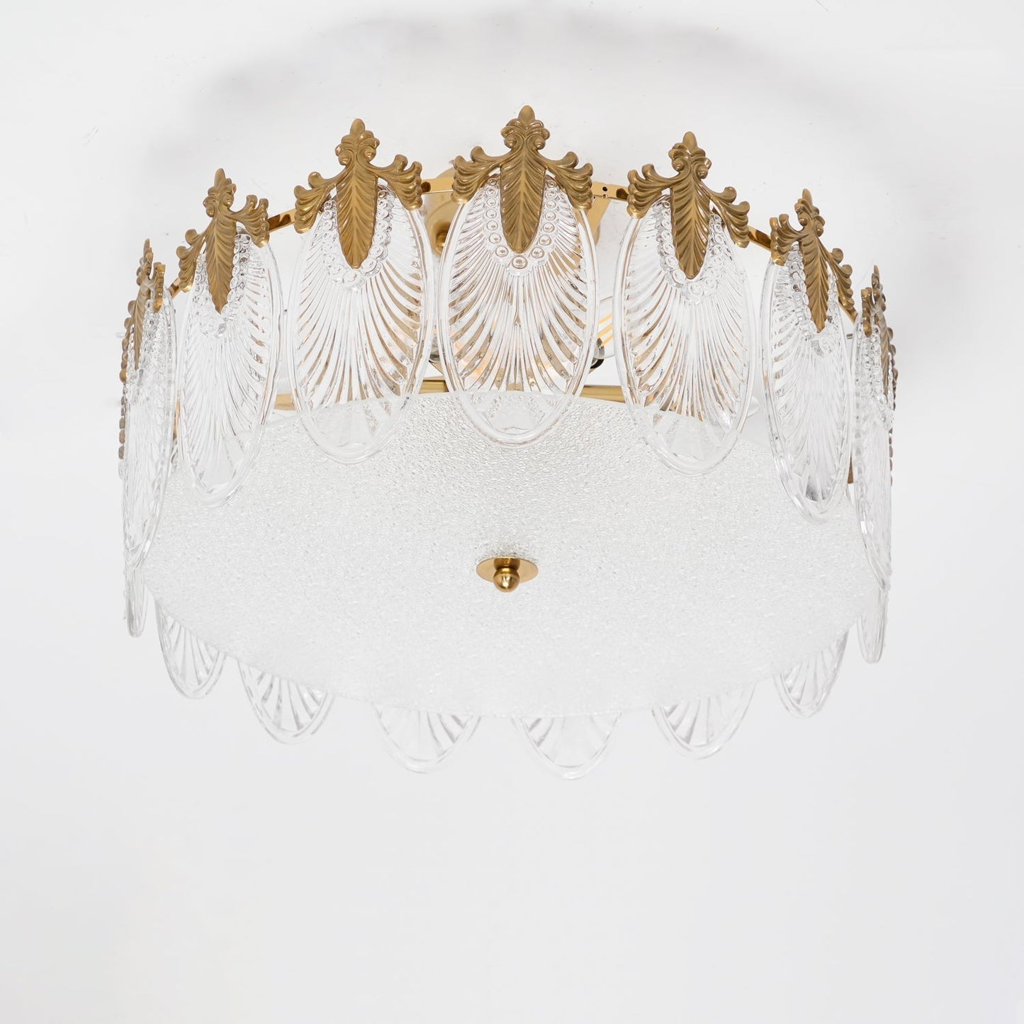 Lustre En Verre Style Feuilles - Maison Lumina