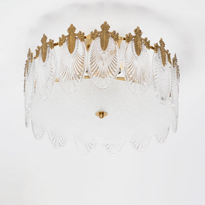 Lustre En Verre Style Feuilles - Maison Lumina