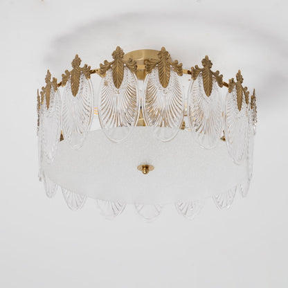 Lustre En Verre Style Feuilles - Maison Lumina