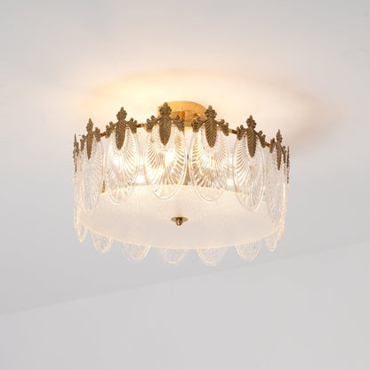 Lustre En Verre Style Feuilles - Maison Lumina