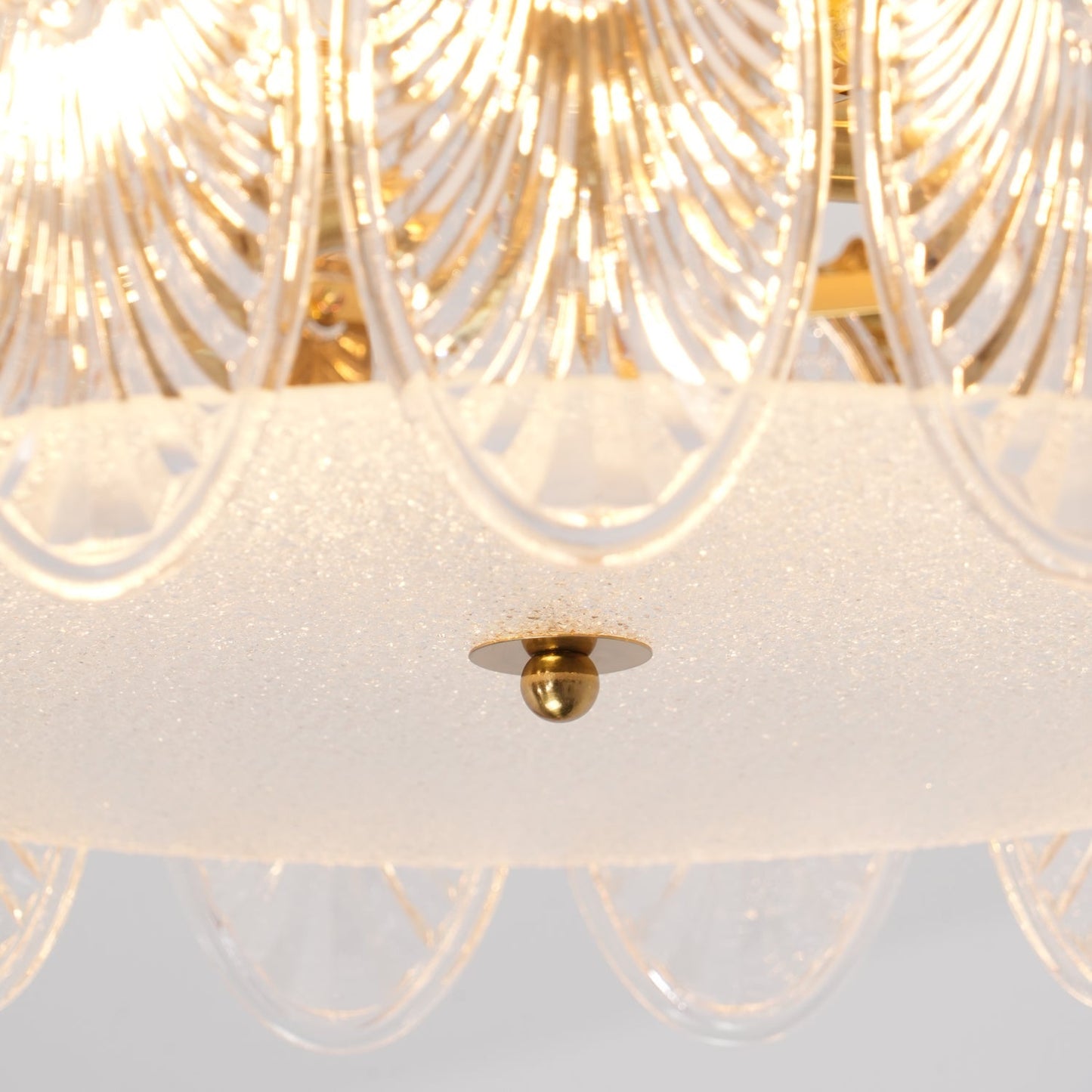 Lustre En Verre Style Feuilles - Maison Lumina