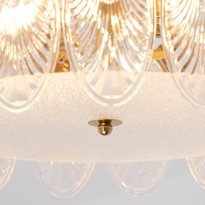 Lustre En Verre Style Feuilles - Maison Lumina
