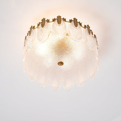 Lustre En Verre Style Feuilles - Maison Lumina