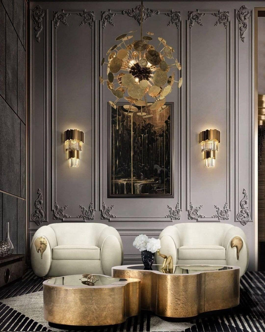 Vevyniel Postmoderne Luxe Empire Cristal Applique Murale - Neutralighting