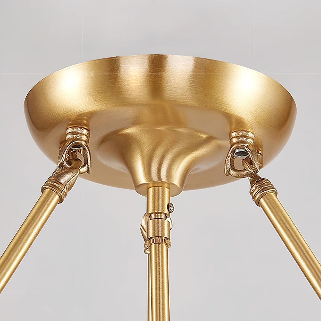 Solara Plafonnier en Verre Givré Pétale Laiton Art - Neutralighting