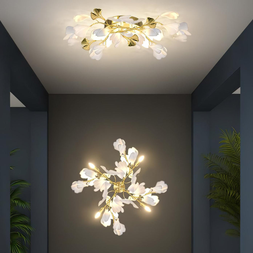Lustra Wall Lamp Gingko Flowers Brass - Neutralighting