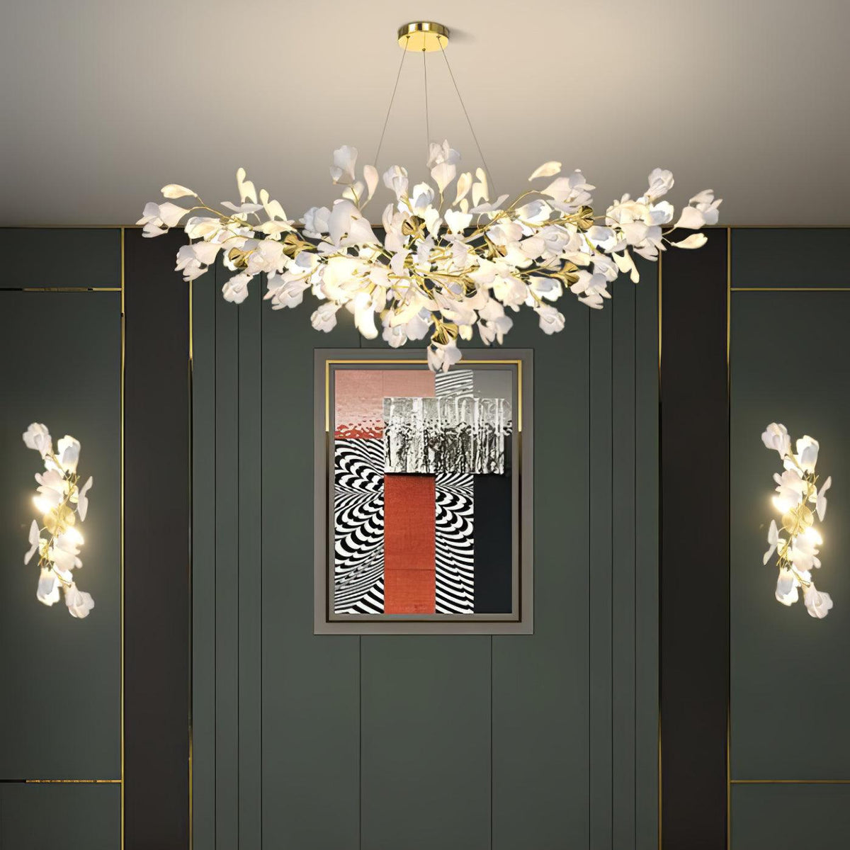 Lustra Wall Lamp Gingko Flowers Brass - Neutralighting