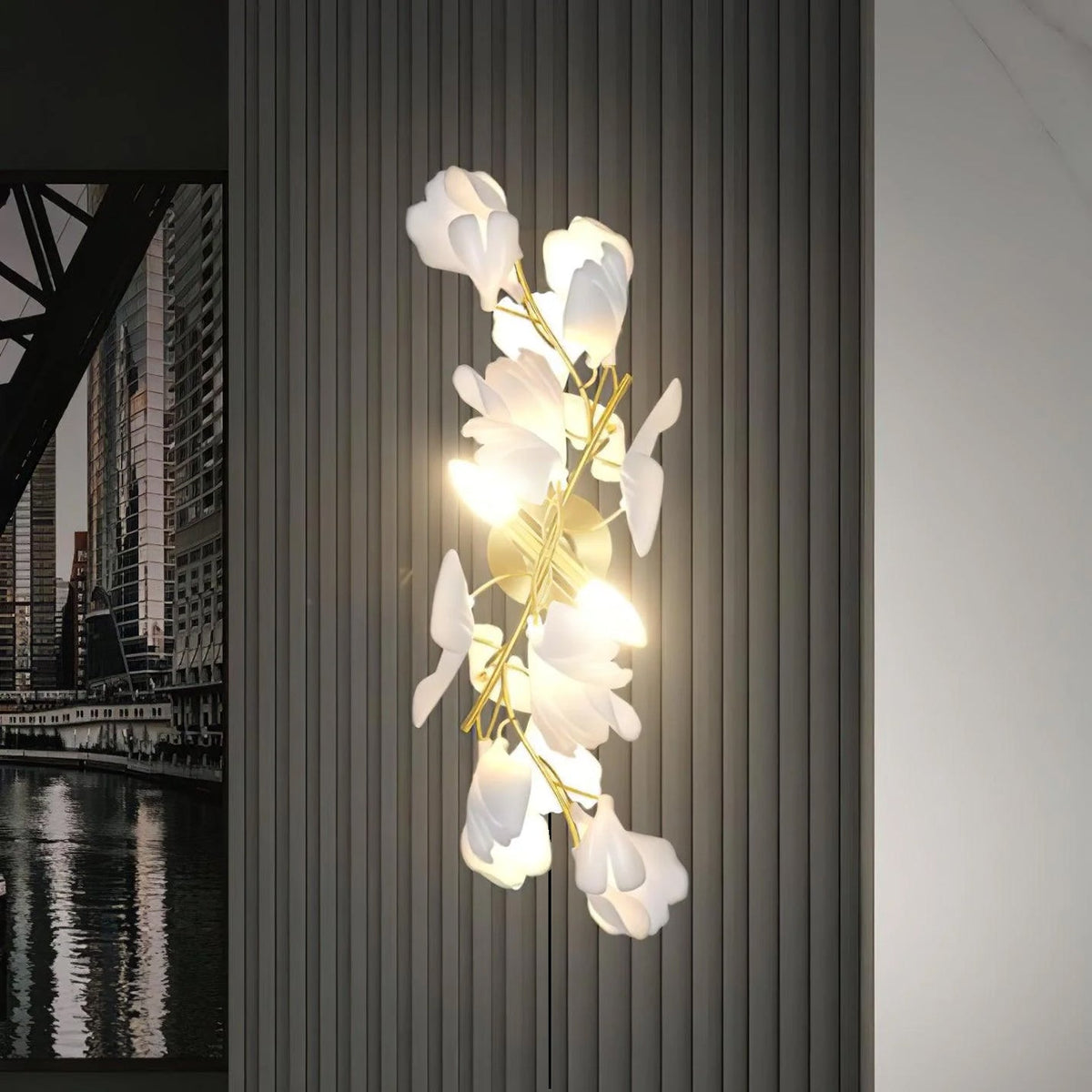 Lustra Wall Lamp Gingko Flowers Brass - Neutralighting