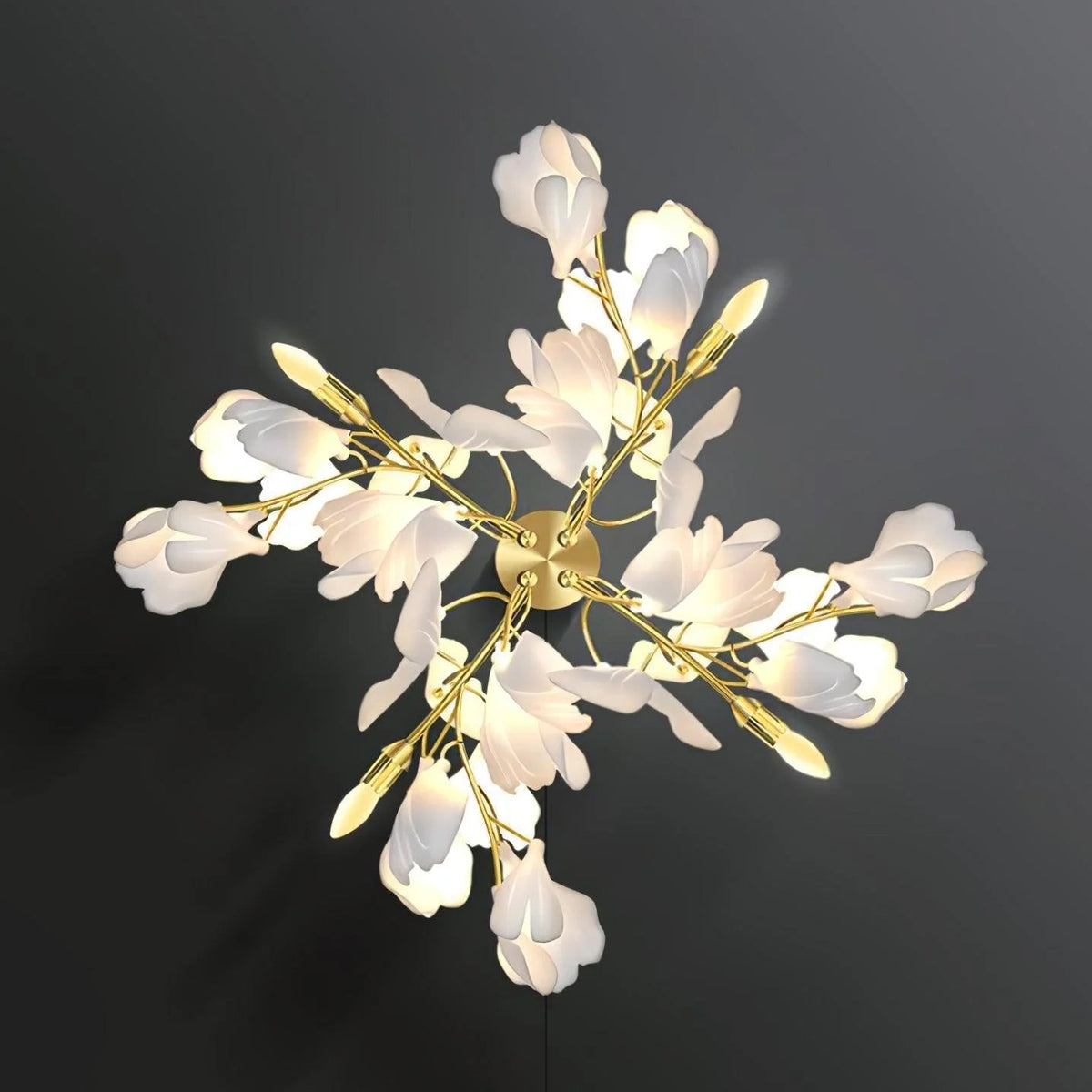 Lustra Wall Lamp Gingko Flowers Brass - Neutralighting