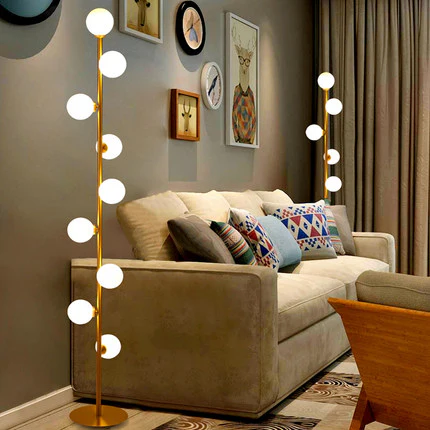 Lampadaire Nordique Marbre et Laiton - Maison Lumina