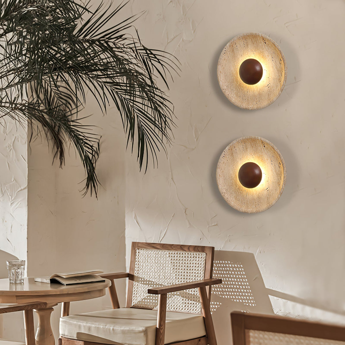 Aveny Applique Murale Sun en Travertin - Neutralighting