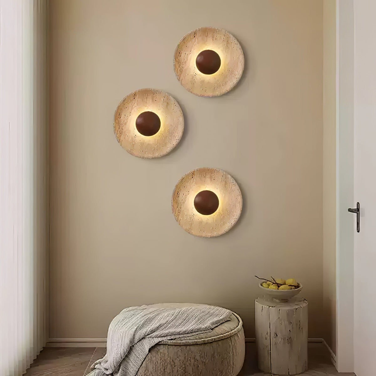 Aveny Applique Murale Sun en Travertin - Neutralighting
