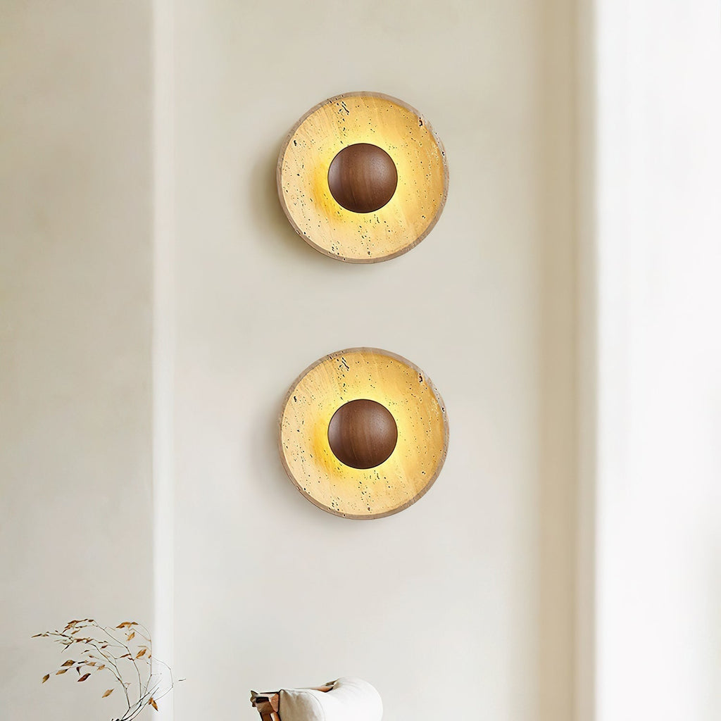 Aveny Applique Murale Sun en Travertin - Neutralighting