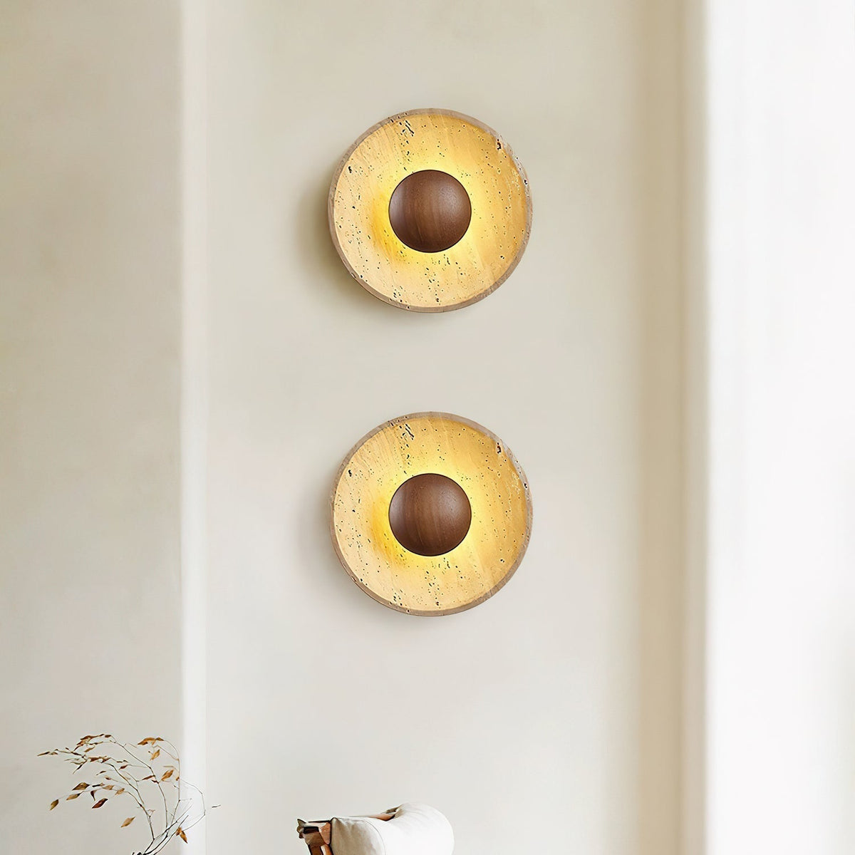 Aveny Applique Murale Sun en Travertin - Neutralighting