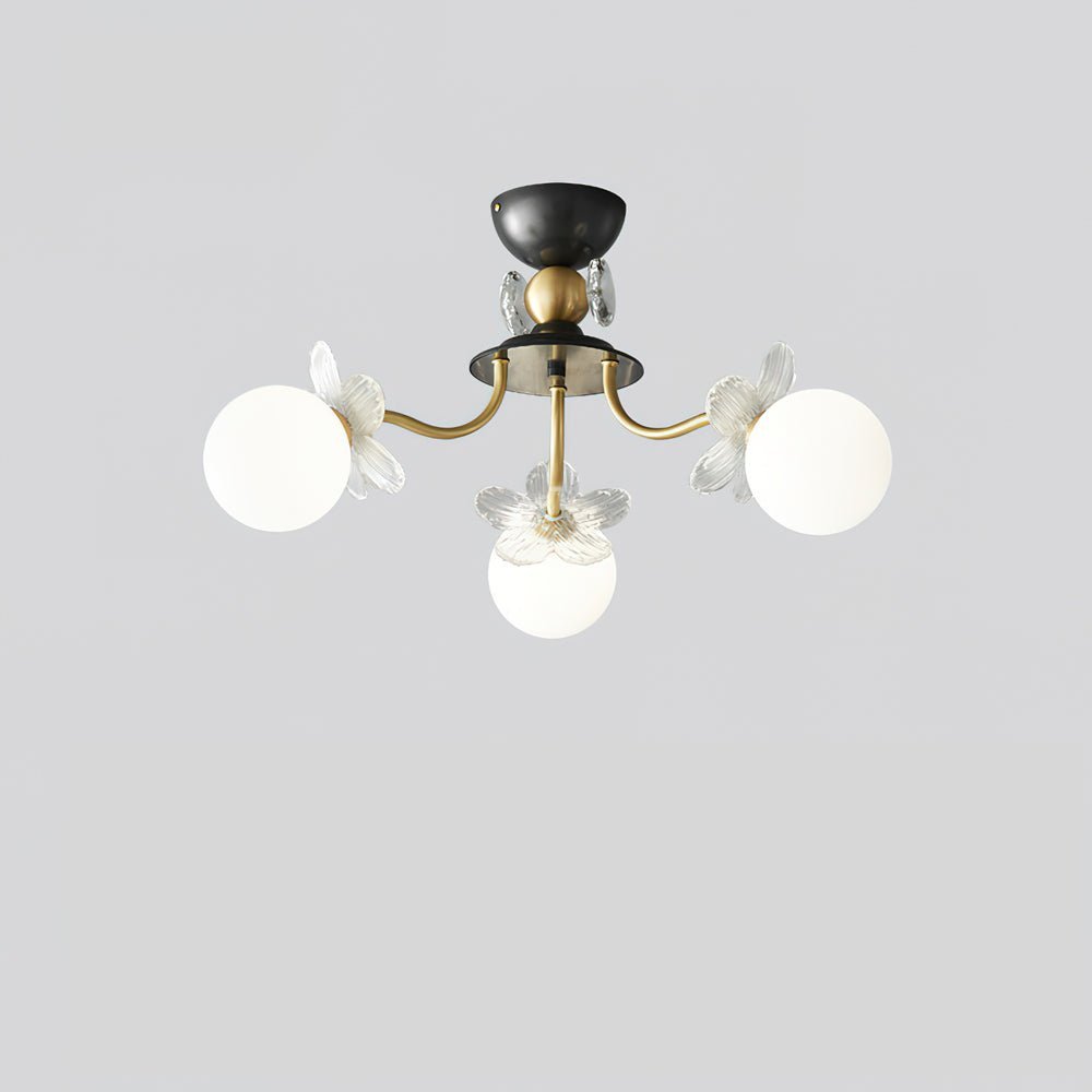 Lustre En Verre Avec Fleurs - Maison Lumina