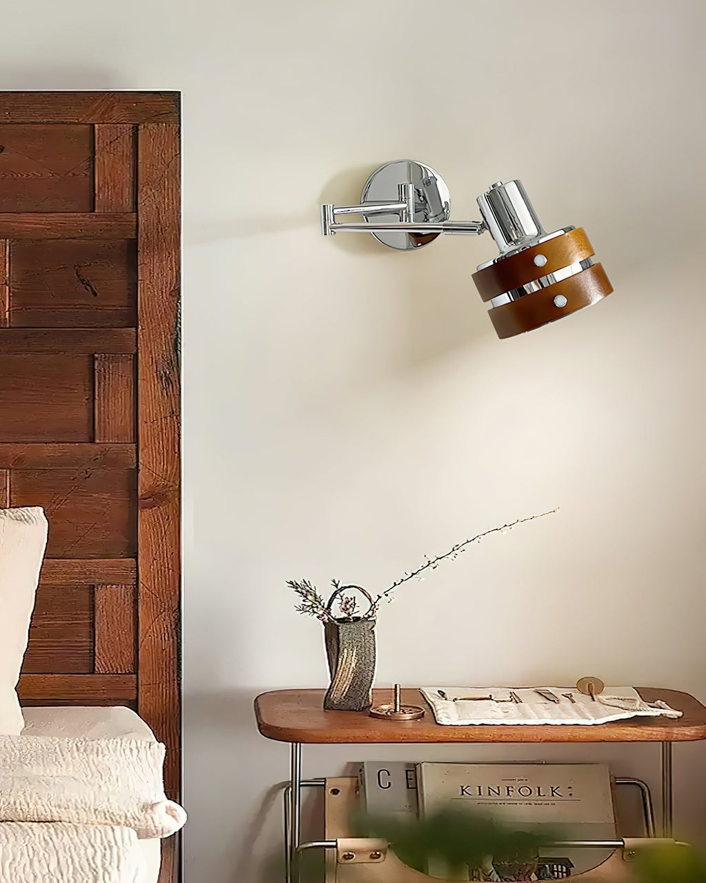 Flare Applique Murale Chrome Bois Mid-Century - Neutralighting