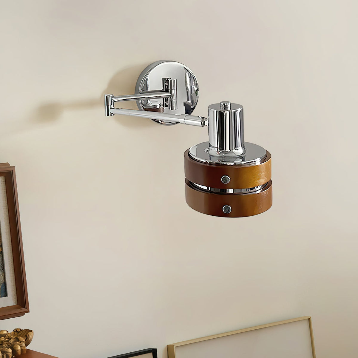 Flare Applique Murale Chrome Bois Mid-Century - Neutralighting