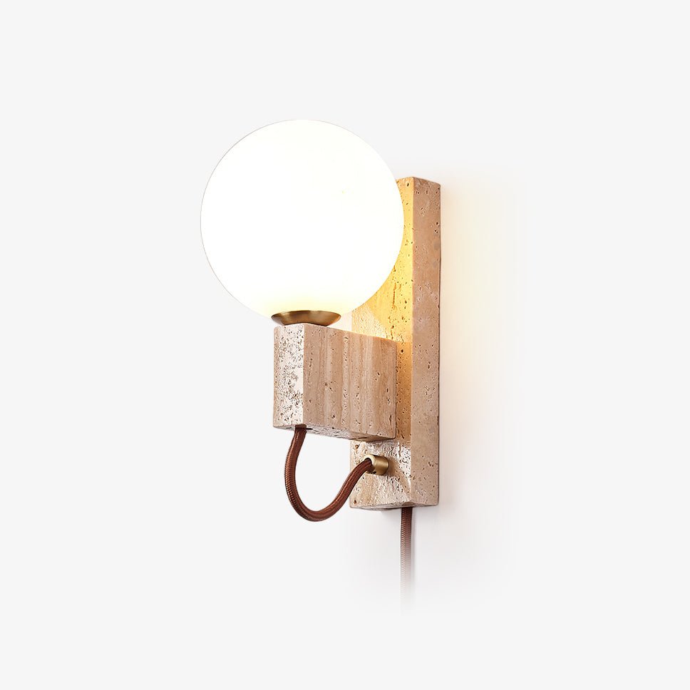 Avirae Globe-Travertine Cute Wall Light - Neutralighting