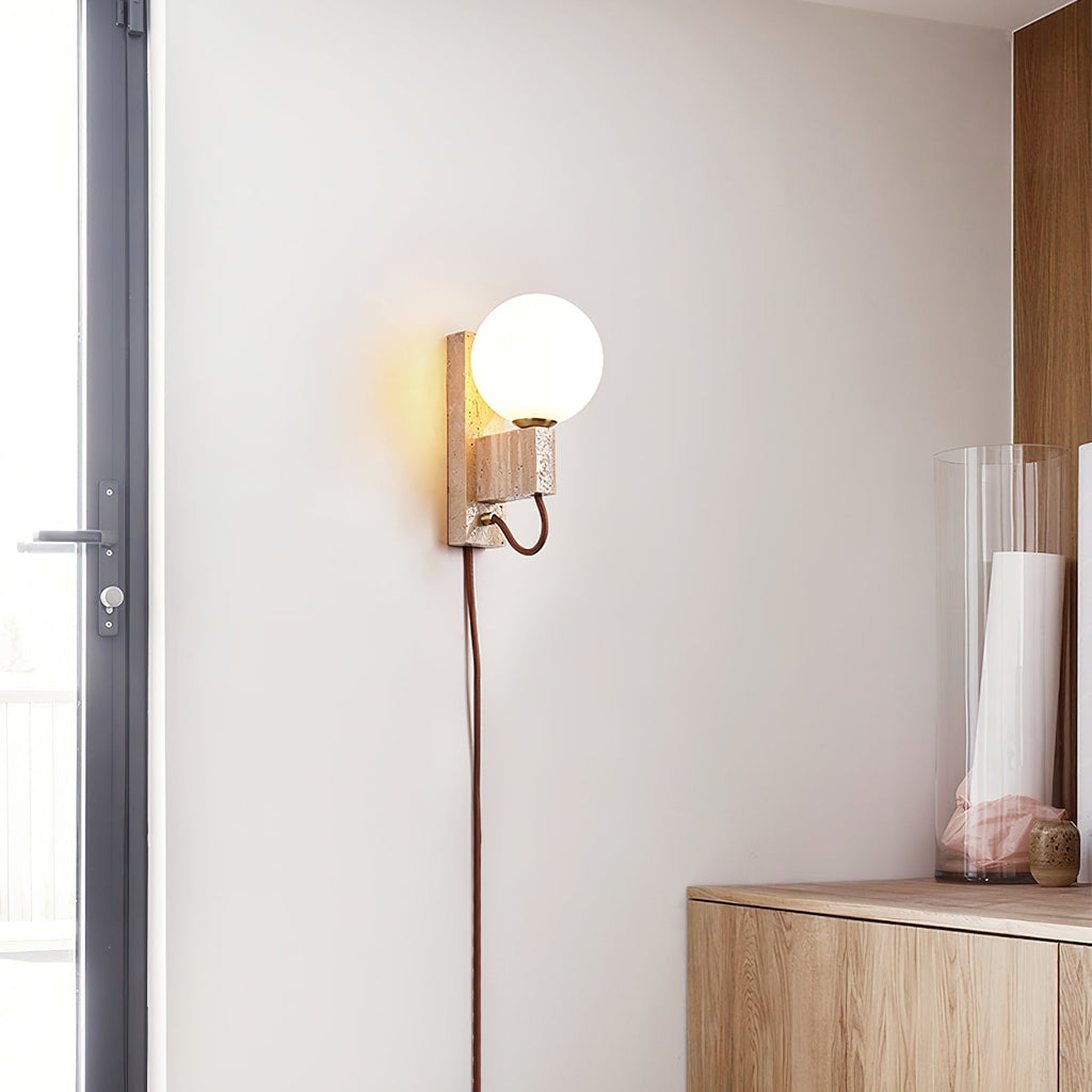 Avirae Globe-Travertine Cute Wall Light - Neutralighting