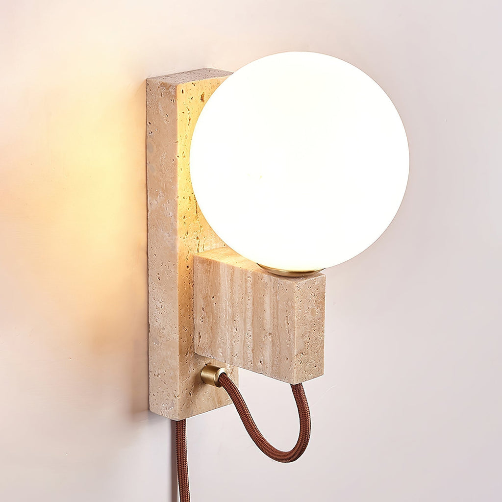 Avirae Globe-Travertine Cute Wall Light - Neutralighting