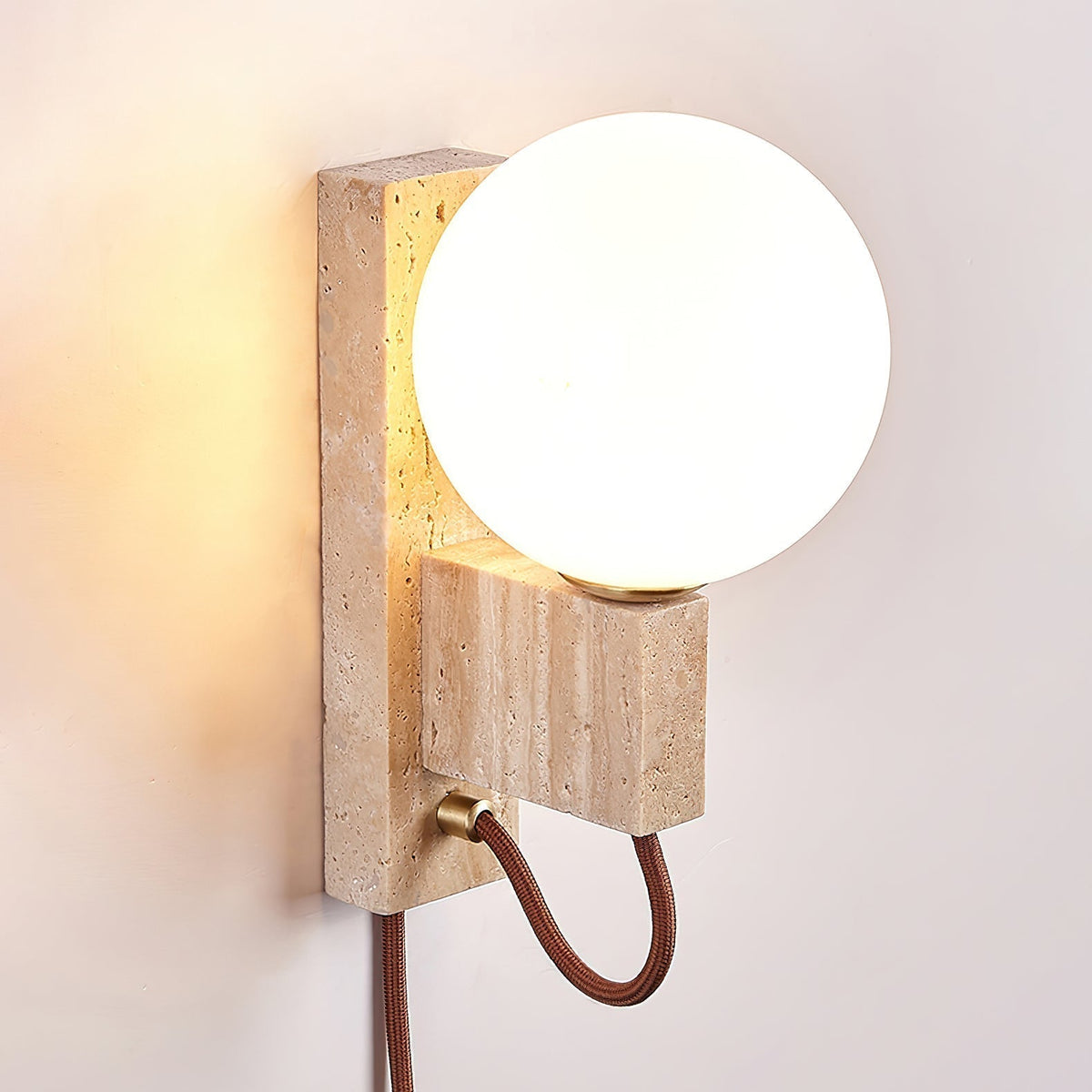 Avirae Globe-Travertine Cute Wall Light - Neutralighting