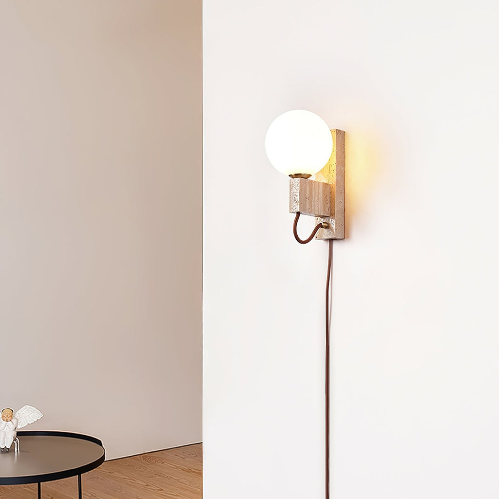 Avirae Globe-Travertine Cute Wall Light - Neutralighting
