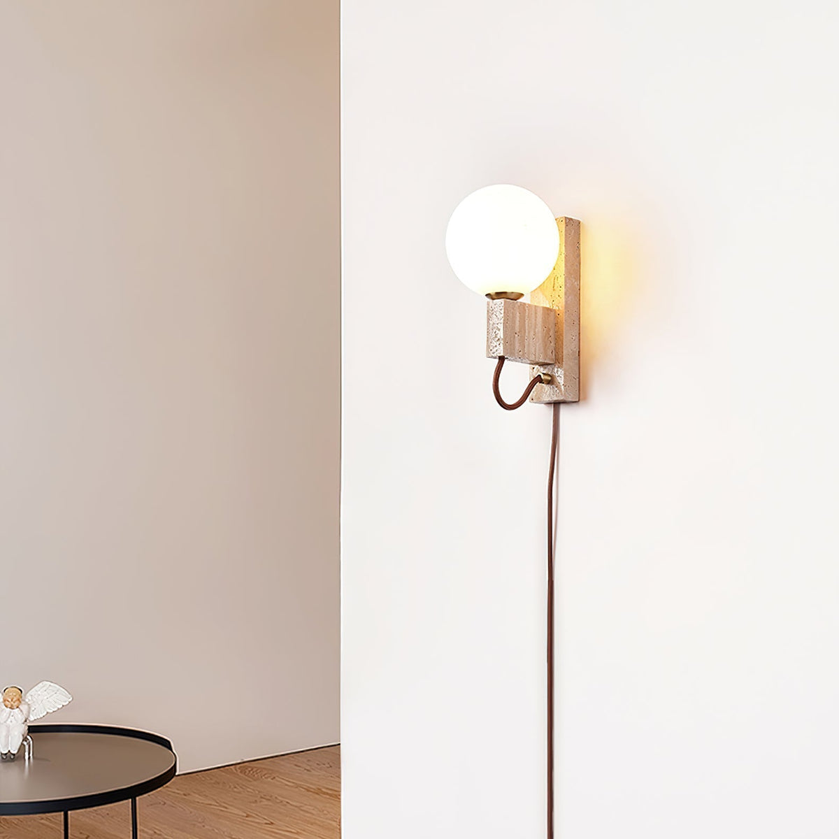 Avirae Globe-Travertine Cute Wall Light - Neutralighting