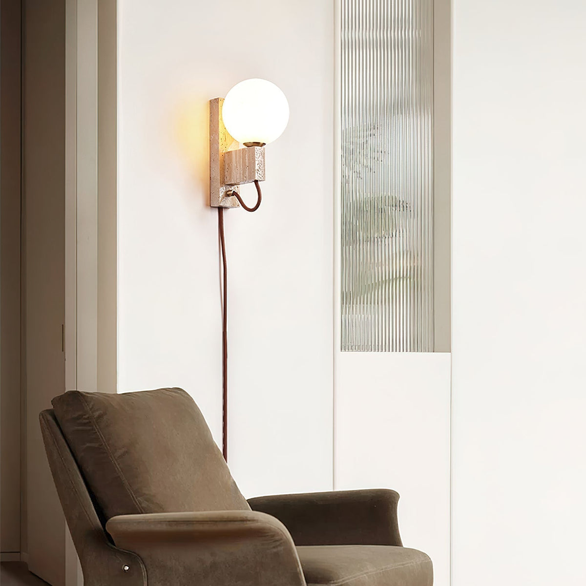 Avirae Globe-Travertine Cute Wall Light - Neutralighting