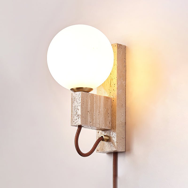 Avirae Globe-Travertine Cute Wall Light - Neutralighting