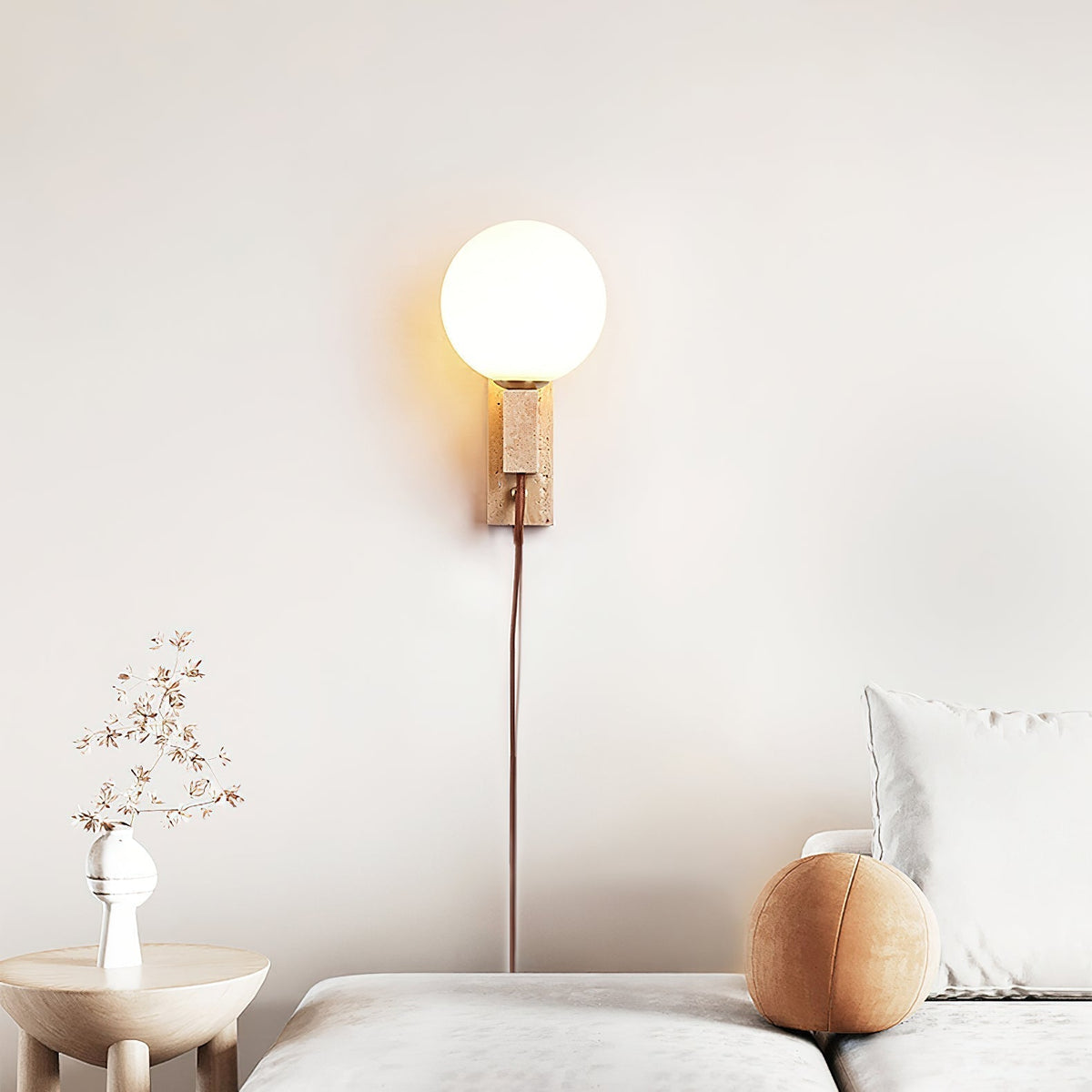 Avirae Globe-Travertine Cute Wall Light - Neutralighting