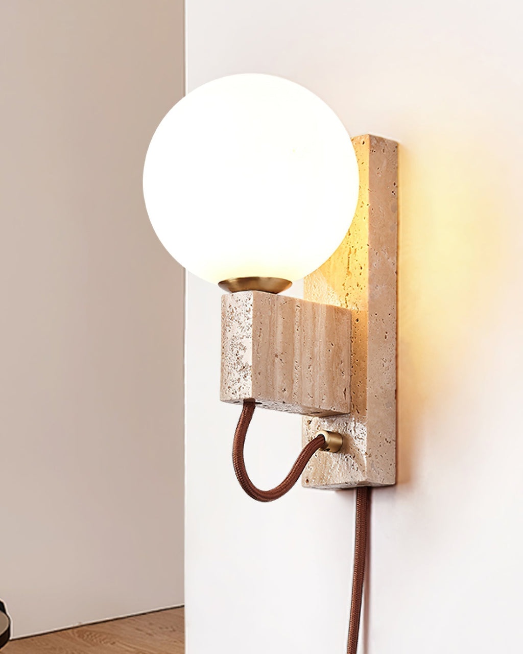Avirae Globe-Travertine Cute Wall Light - Neutralighting