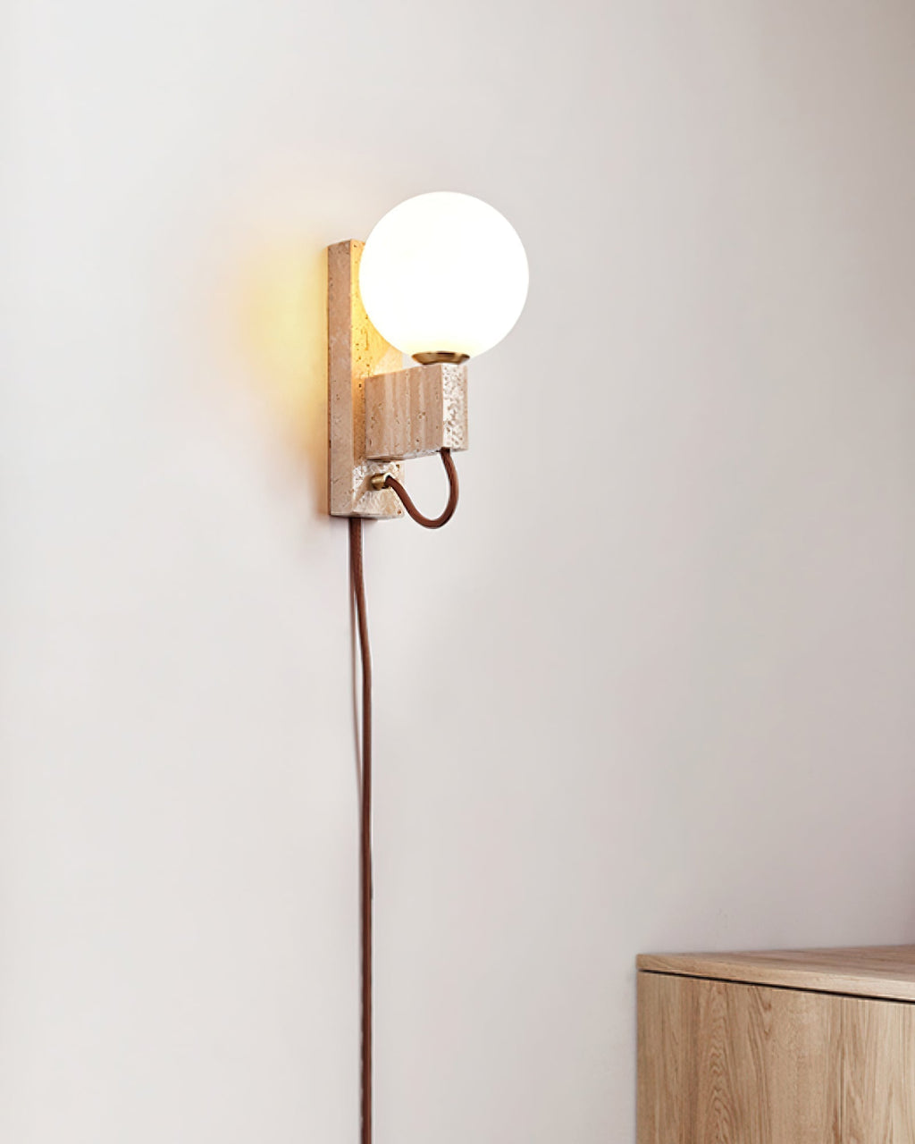 Avirae Globe-Travertine Cute Wall Light - Neutralighting