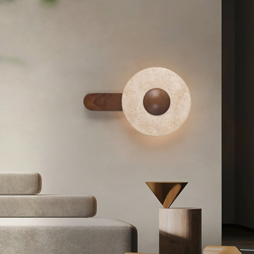 Nymarora Applique Murale Circulaire en Travertin - Neutralighting