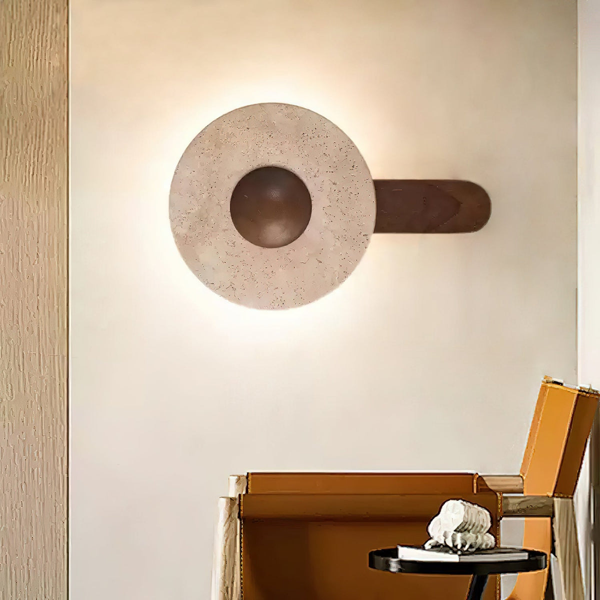 Nymarora Applique Murale Circulaire en Travertin - Neutralighting