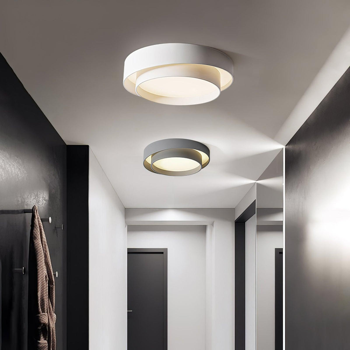 Orina Plafonnier design cylindrique à double anneau - Neutralighting