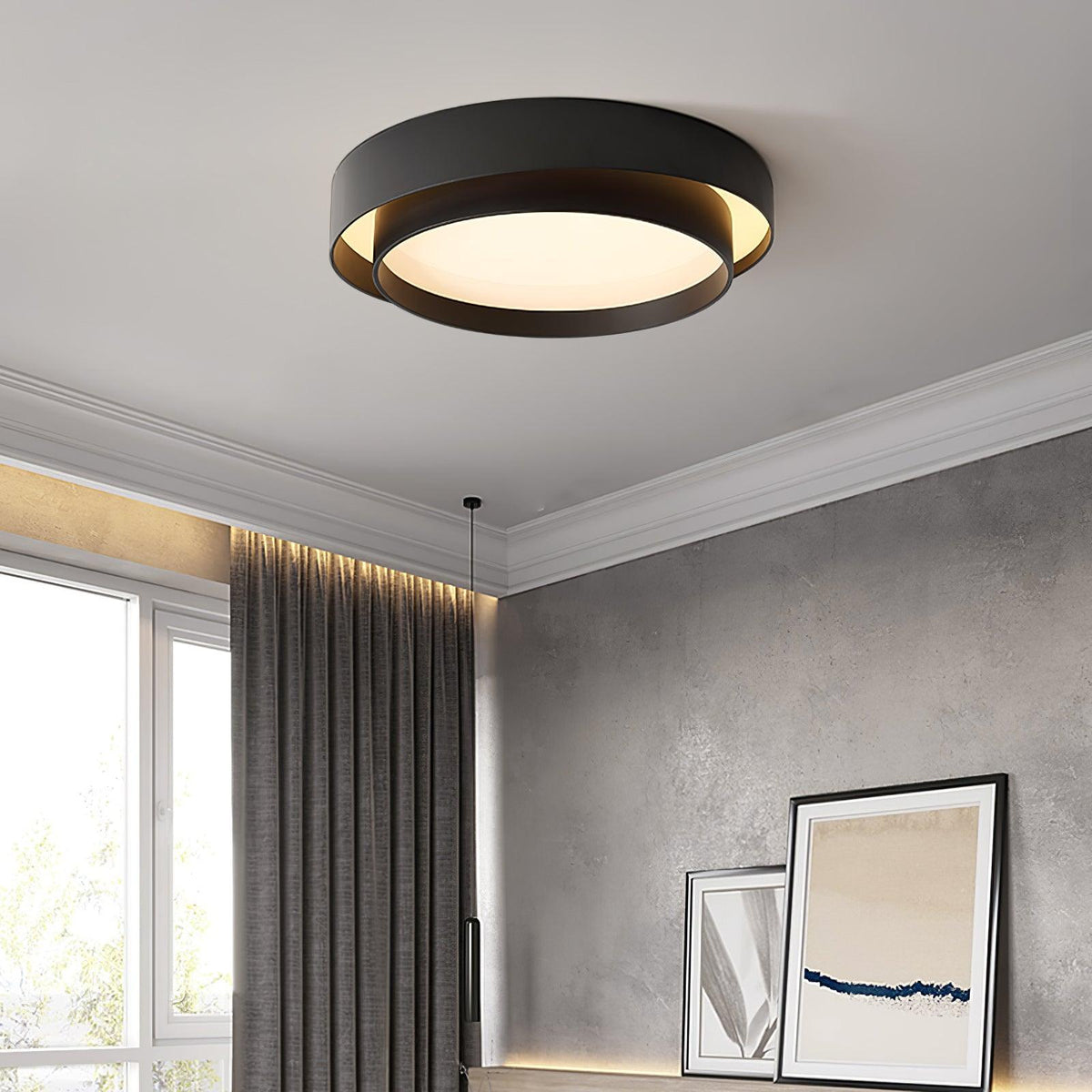 Orina Plafonnier design cylindrique à double anneau - Neutralighting