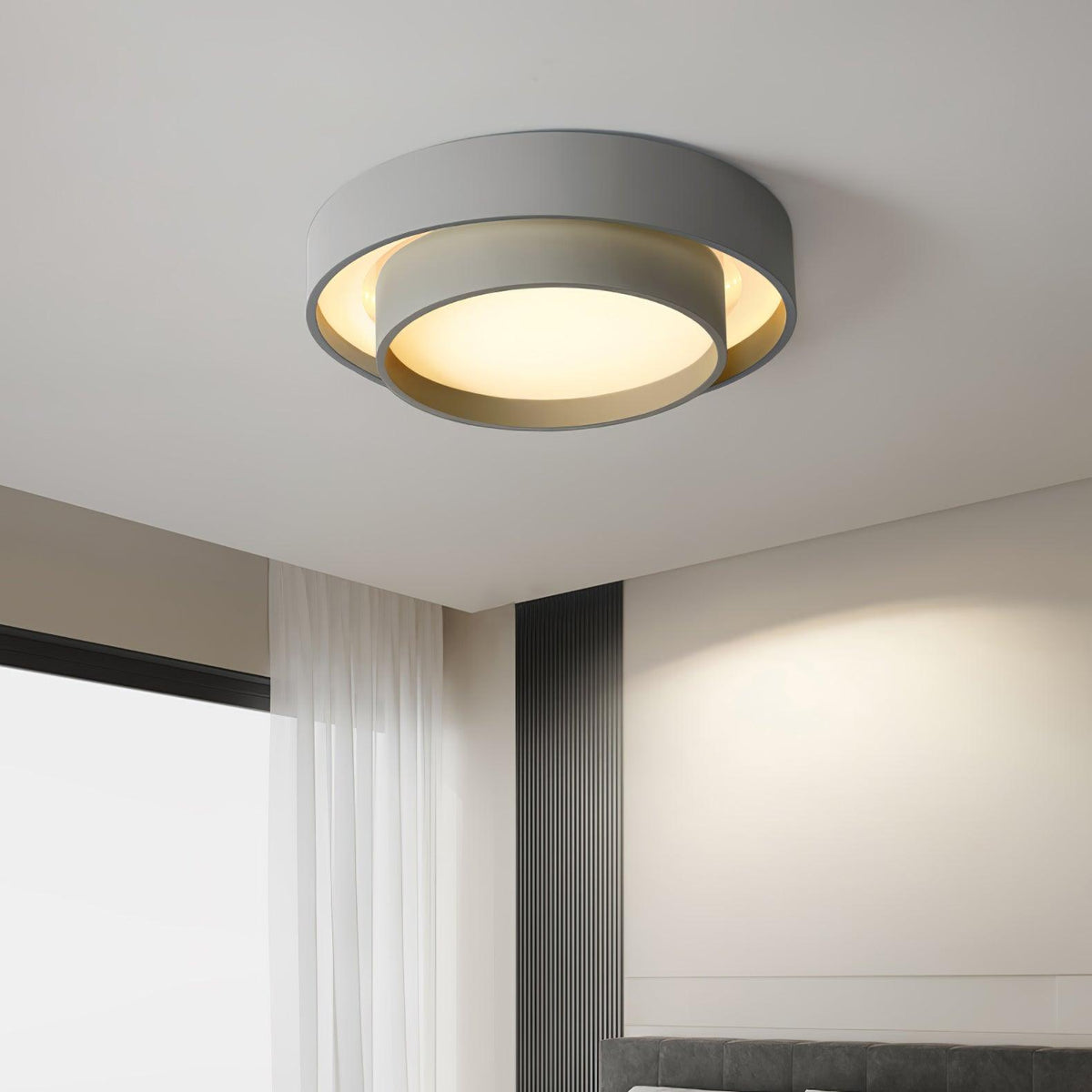 Orina Plafonnier design cylindrique à double anneau - Neutralighting