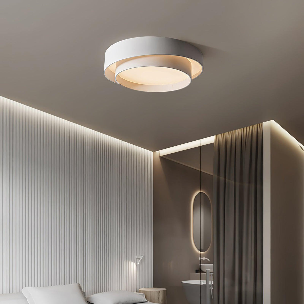Orina Plafonnier design cylindrique à double anneau - Neutralighting