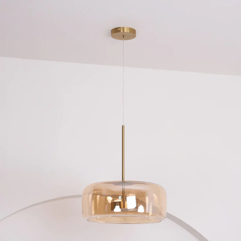 June Suspension Cylindre Moderne Verre. Claire/Grise Fumée/Ambre - Neutralighting
