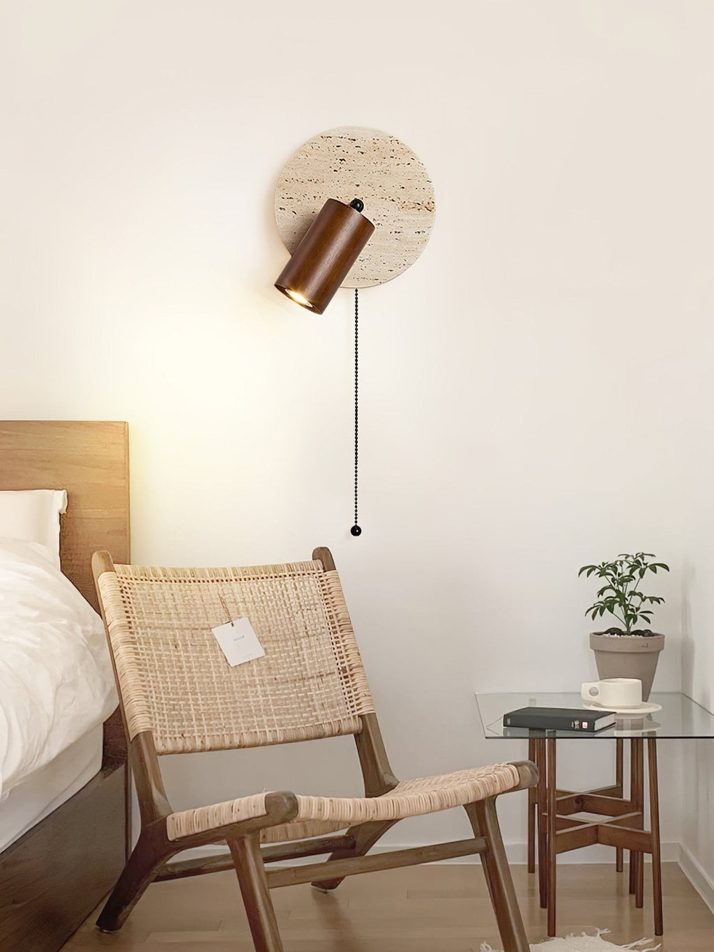 Evzoryra Applique Murale Disc Swing en Travertin - Neutralighting