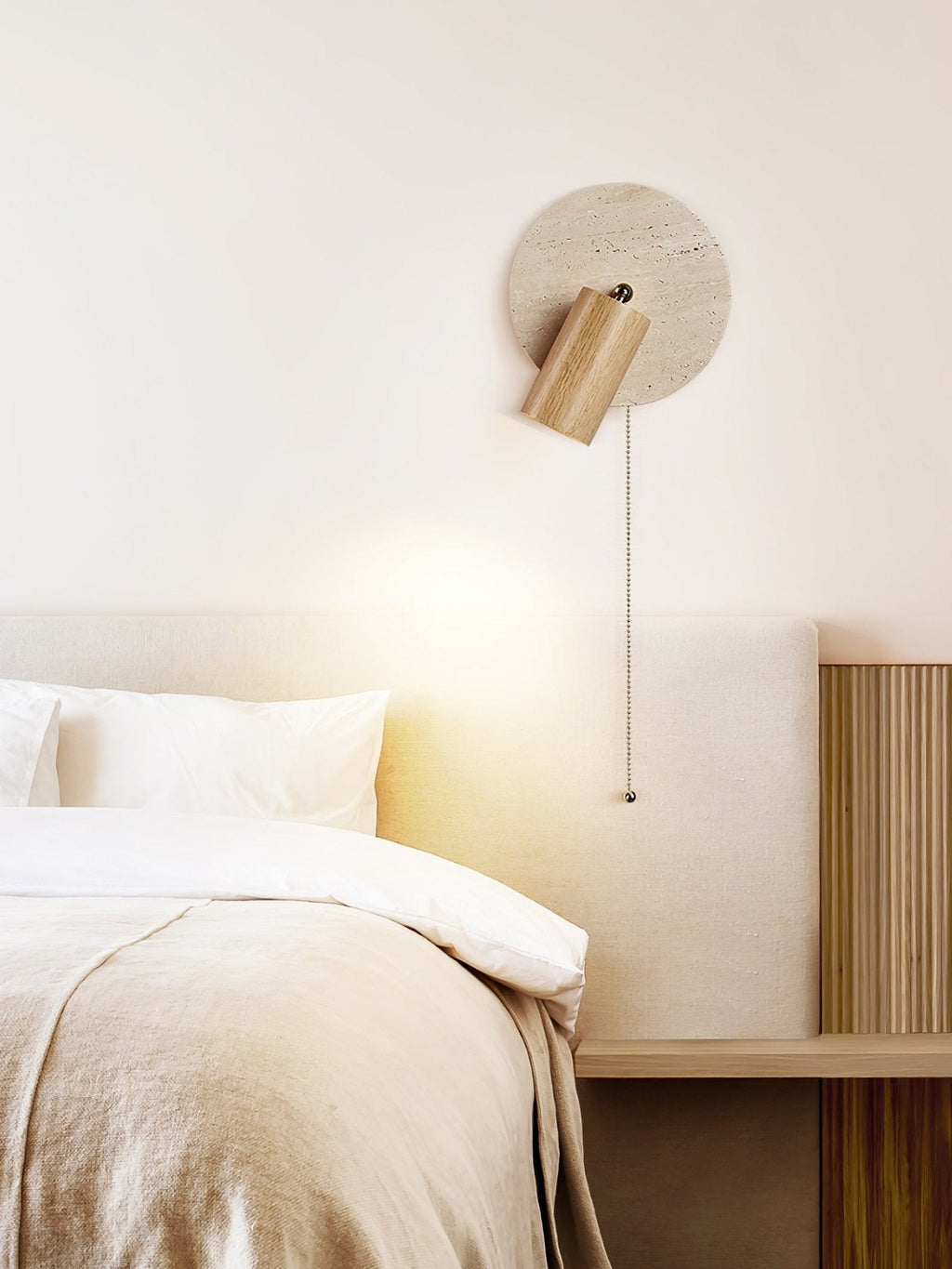 Evzoryra Applique Murale Disc Swing en Travertin - Neutralighting
